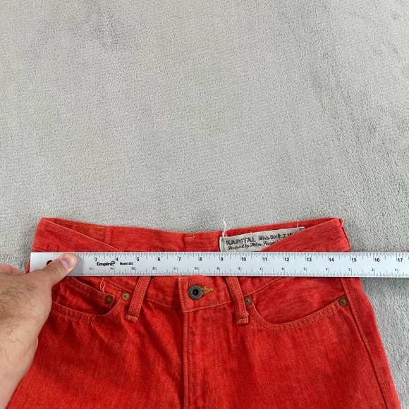 Kapital Japanese Denim Jeans Men 1 (29x35) Orange 3D Made in Japan Okayama - Picture 9 of 14